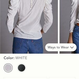 Nation LTD, puff, sleeve, mock neck top, cream, medium,EUC